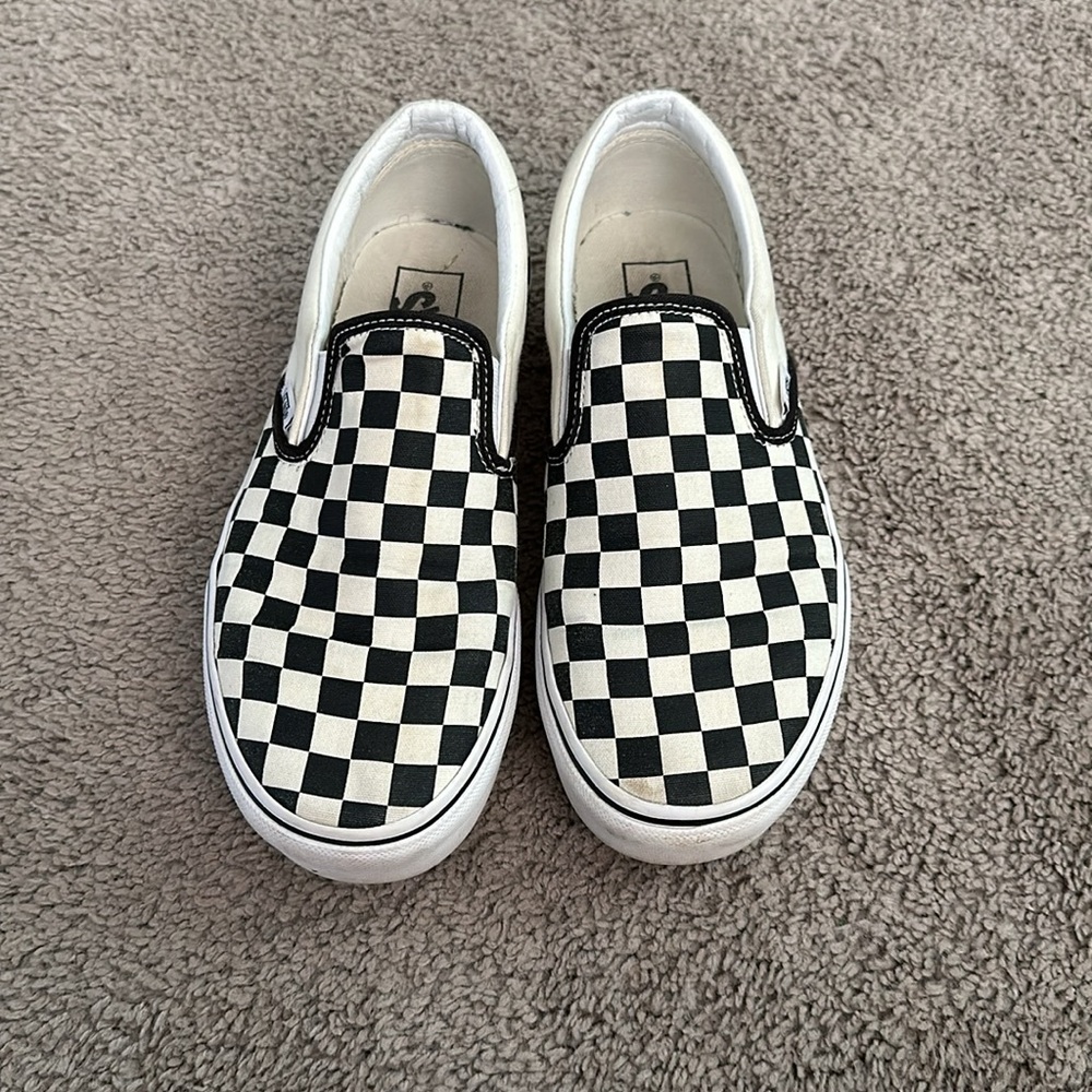 Platform Classic Slip On Checkered Vans